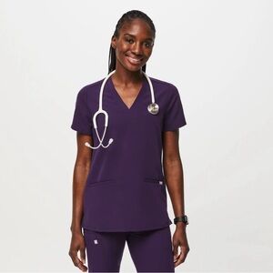 Purple Jam Figs Casma Three Pocket Scrub Top 3X
